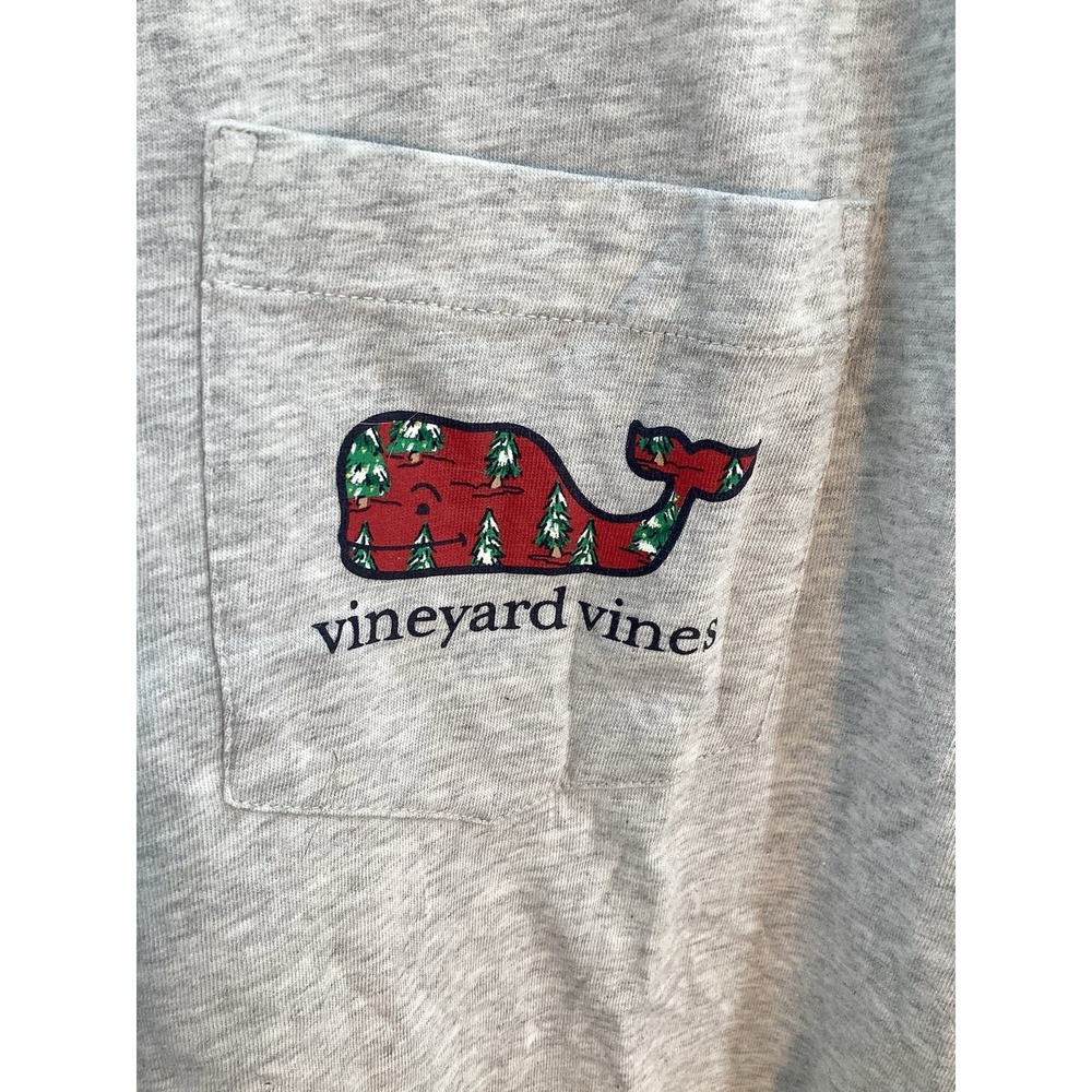 NWT Mens VIneyard Vines "Tree Farm" Long sleeved pocket cotton tee XL gray - Picture 4 of 11